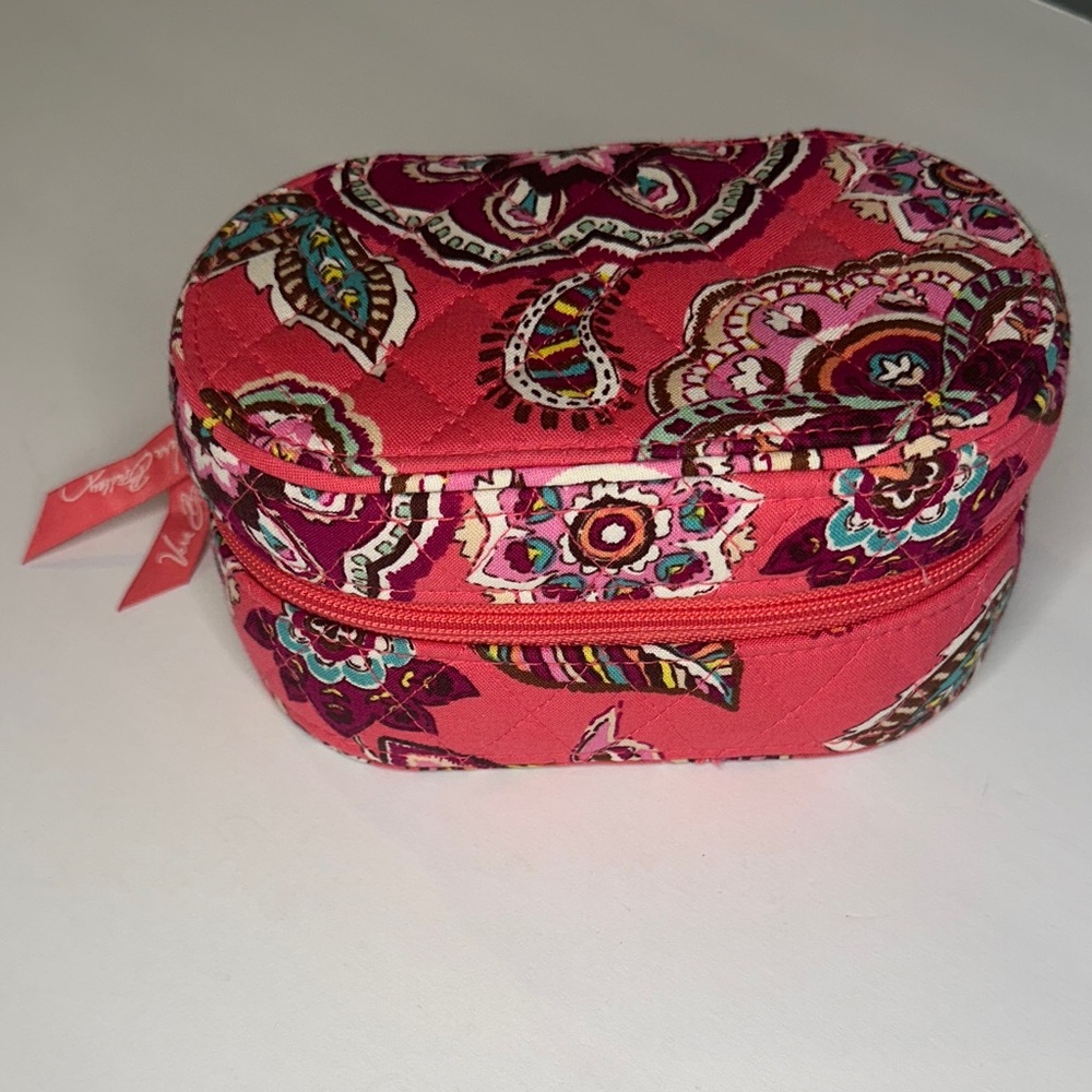 Vera Bradley Pink/Coral Paisley Hard Zippered Travel Jewelry Box
